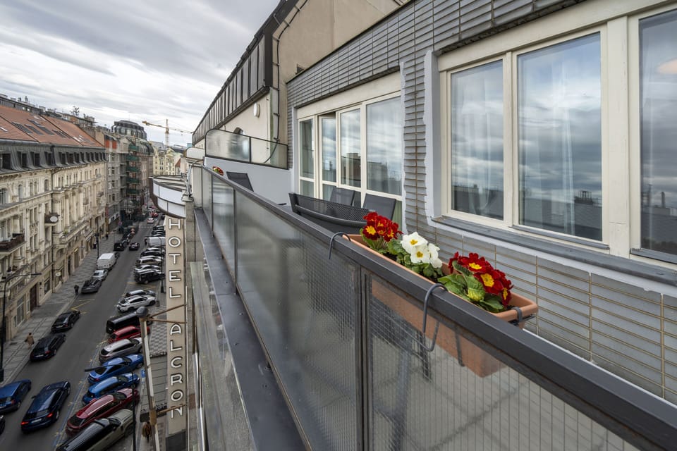 Balcony with garden furniture