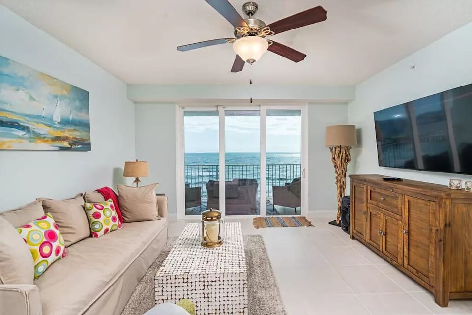 Living room leading to the balcony