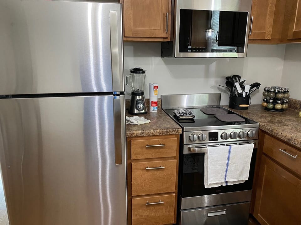 Enjoy home-cooking with the New Stainless Steel appliances! 