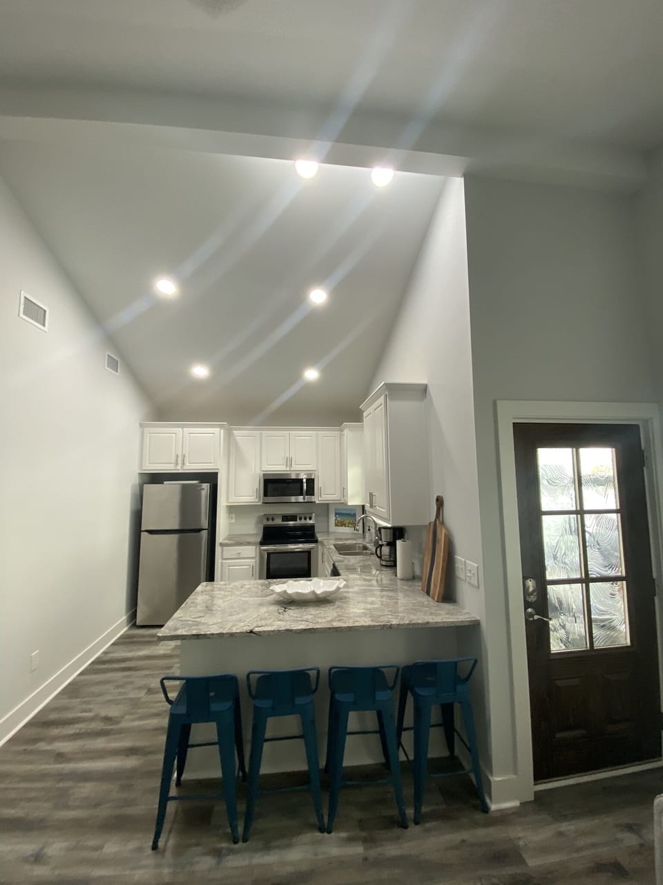 Kitchen:  Seating is for 4 ..additional seating for 4 not shown 
