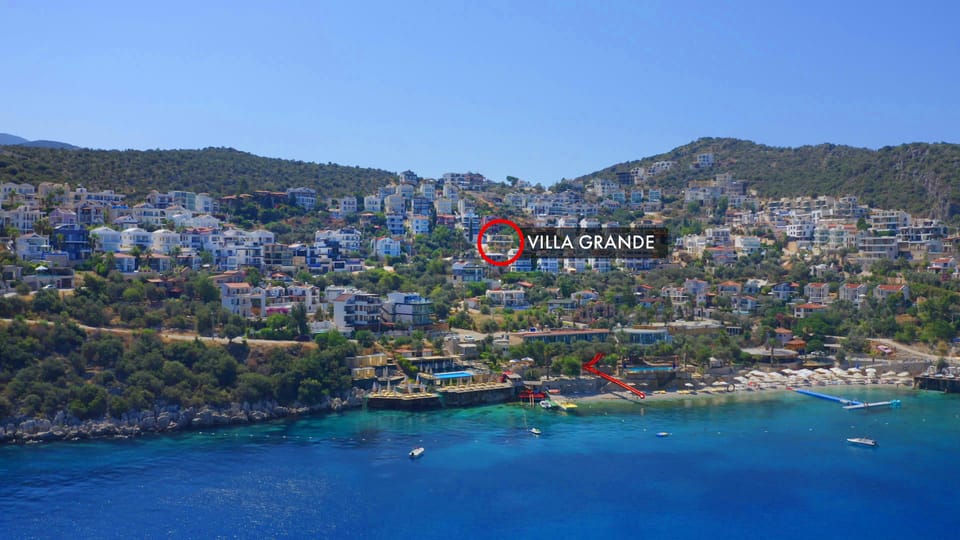 View of Villa Grande Kalkan from the sea. 