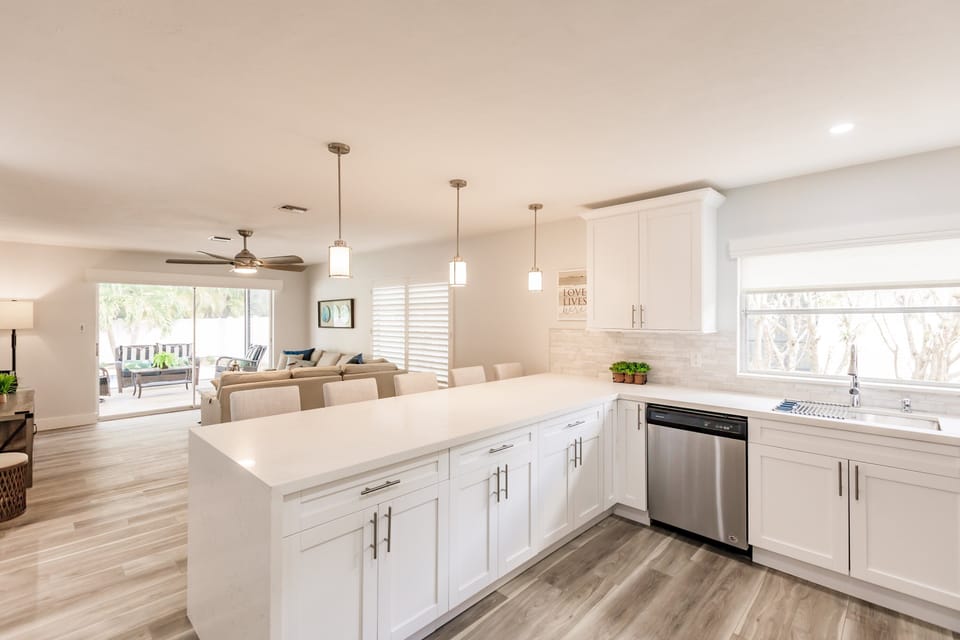 Kitchen + Living Room View