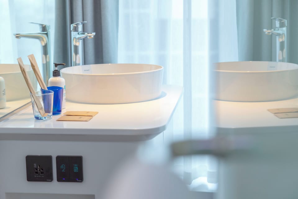 Standard Room, 1 King Bed | Bathroom | Shower, rainfall showerhead, free toiletries, hair dryer