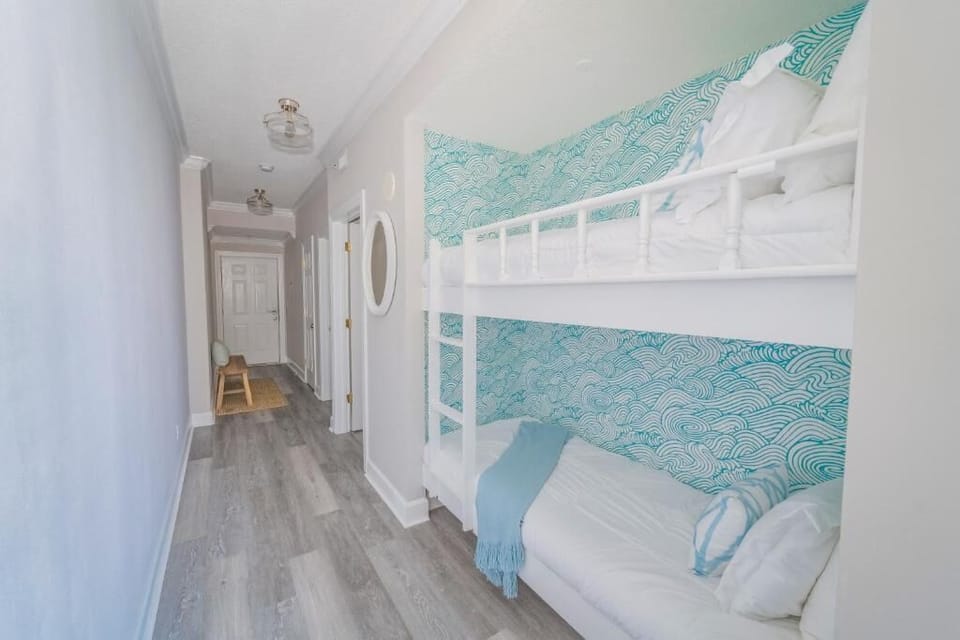 Twin size bunks in the hallway nook.