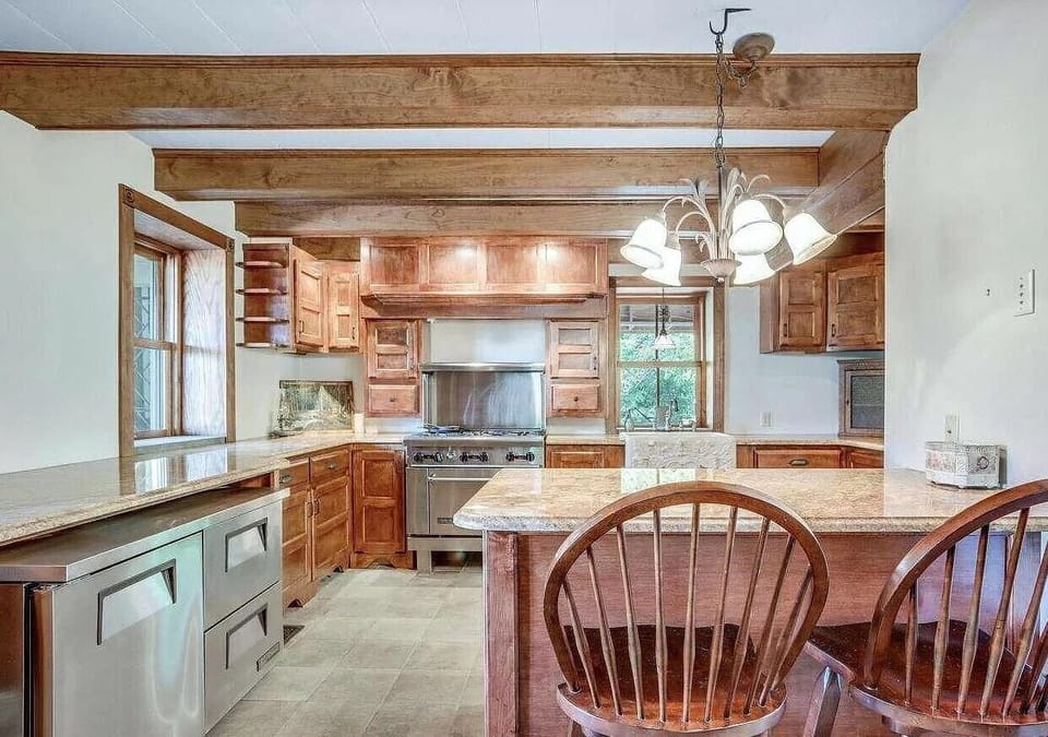 Gourmet, updated kitchen with bar seating