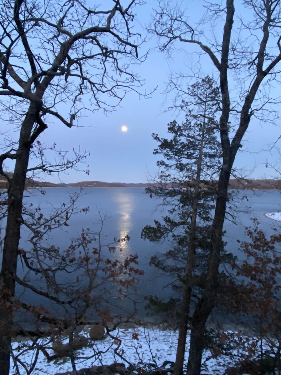 Winter photo of moon rising...