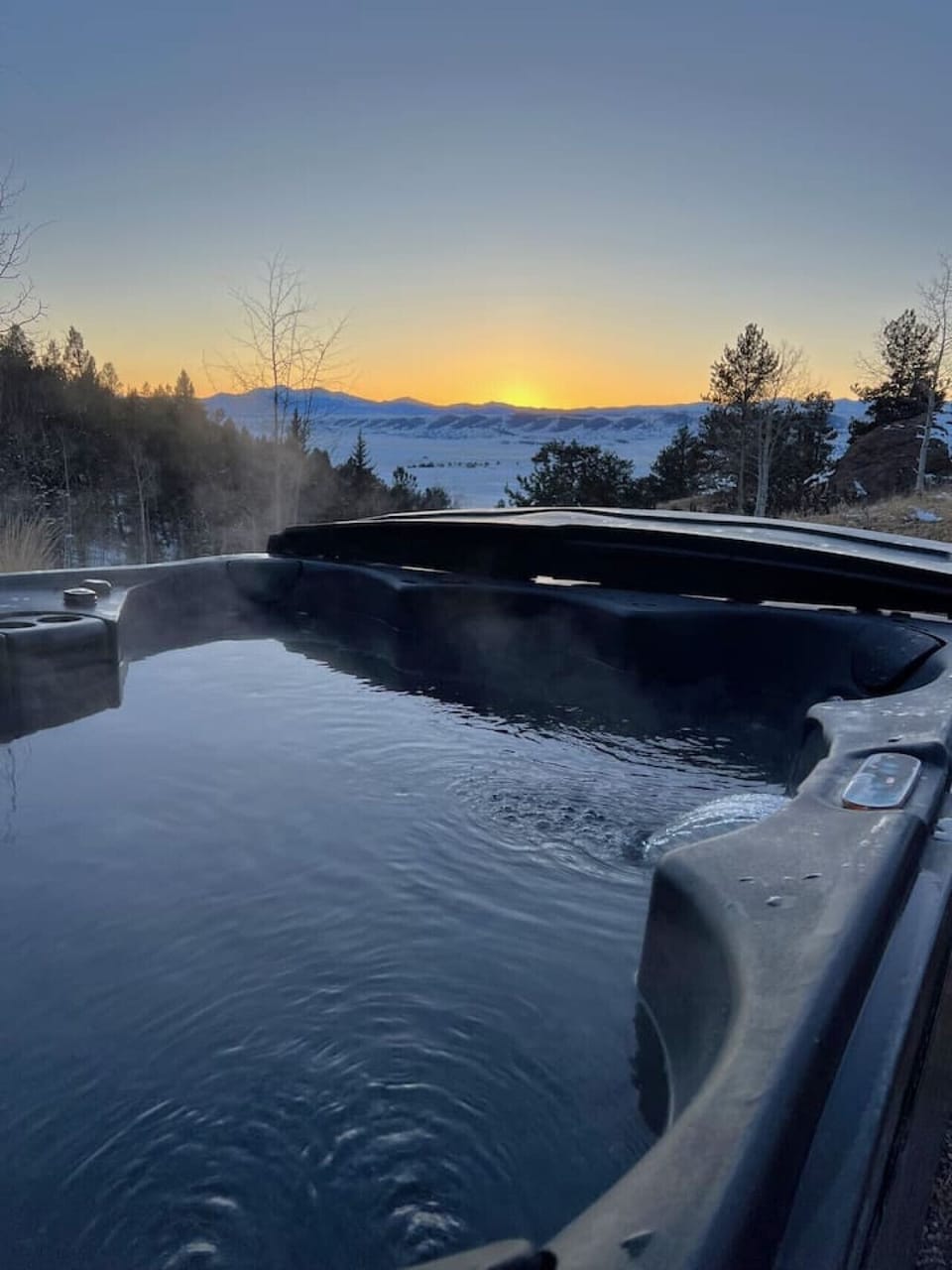 Comfy hot tub with stunning views