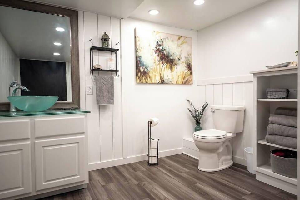 Basement bathroom.