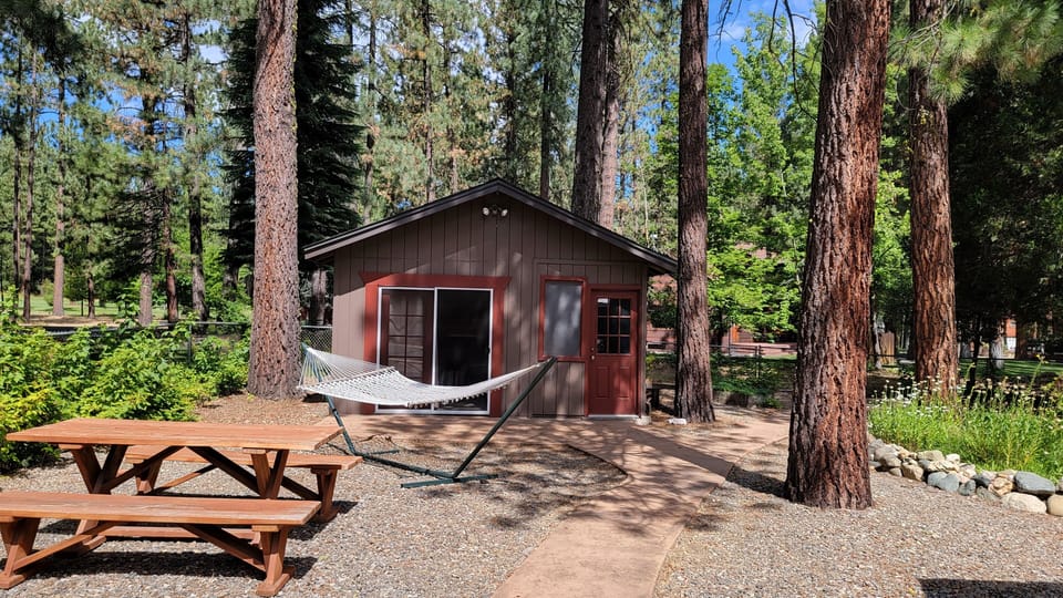 Backyard casita features workstation and bunk beds