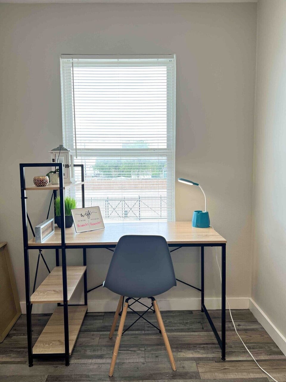 Experience optimal work efficiency at a carefully curated work desk, providing ample space and ergonomic comfort for extended work sessions.