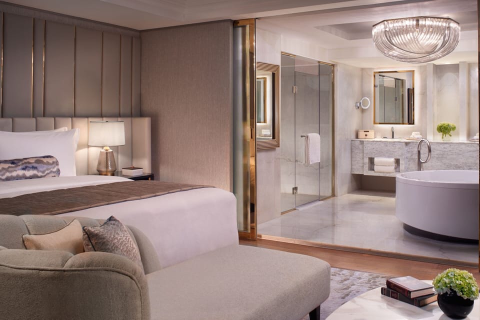 Presidential Suite, 1 Bedroom, Balcony | Bathroom | Separate tub and shower, rainfall showerhead, designer toiletries