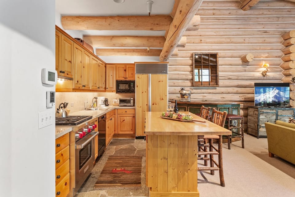 Indoors, Hardwood, Stained Wood, Kitchen, Microwave