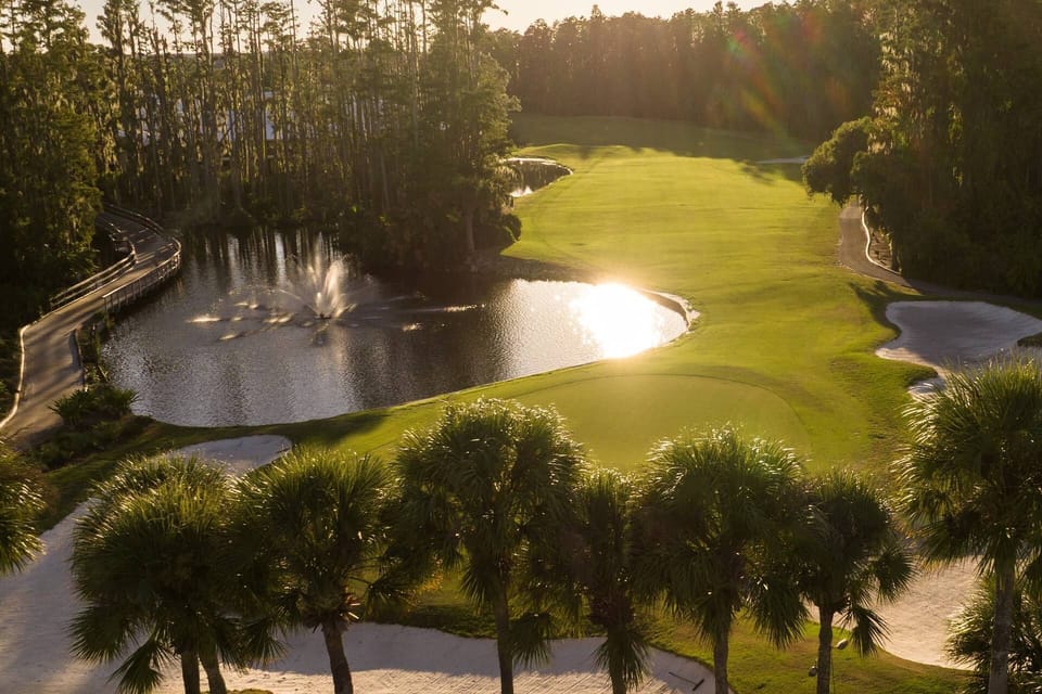 Play on beautifully maintained fairways framed by natural landscapes, water features, and stunning Florida sunshine.