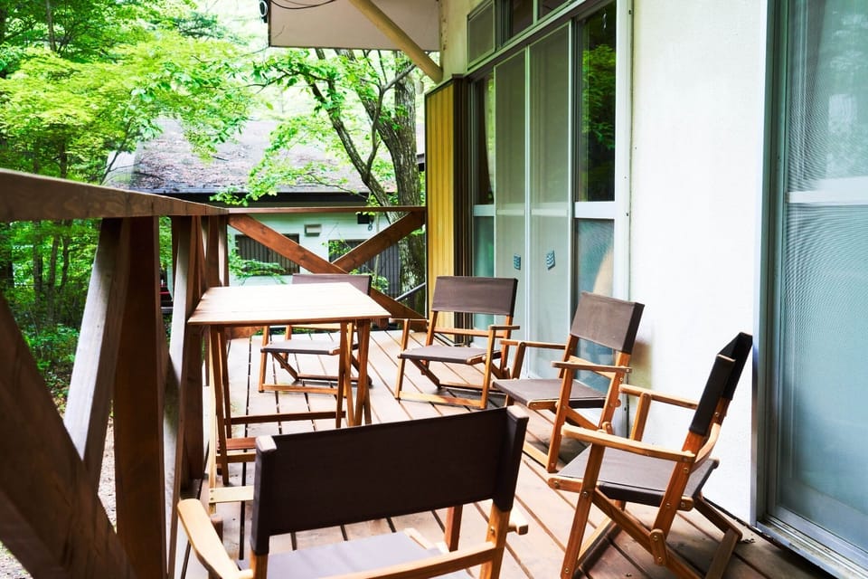 Have a relaxing time on the wooden deck