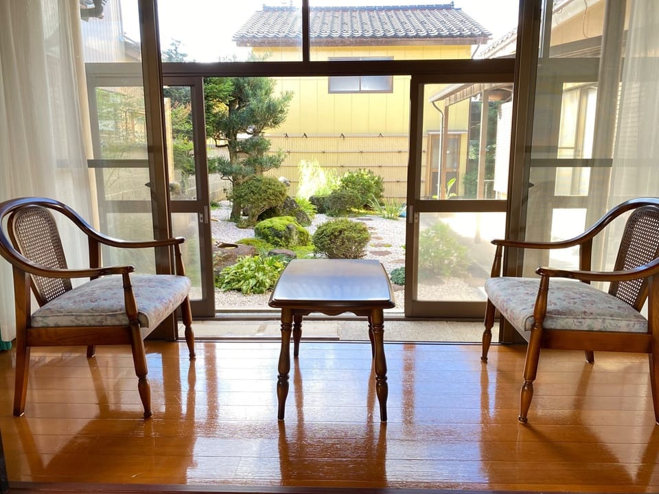 View of the courtyard from the porch