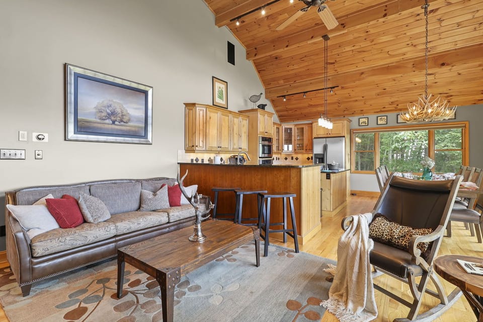 Additional seating at the kitchen counter.