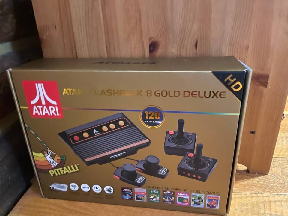 The games include Space Invaders, Centipede, and Frogger — can't go wrong with classics! 