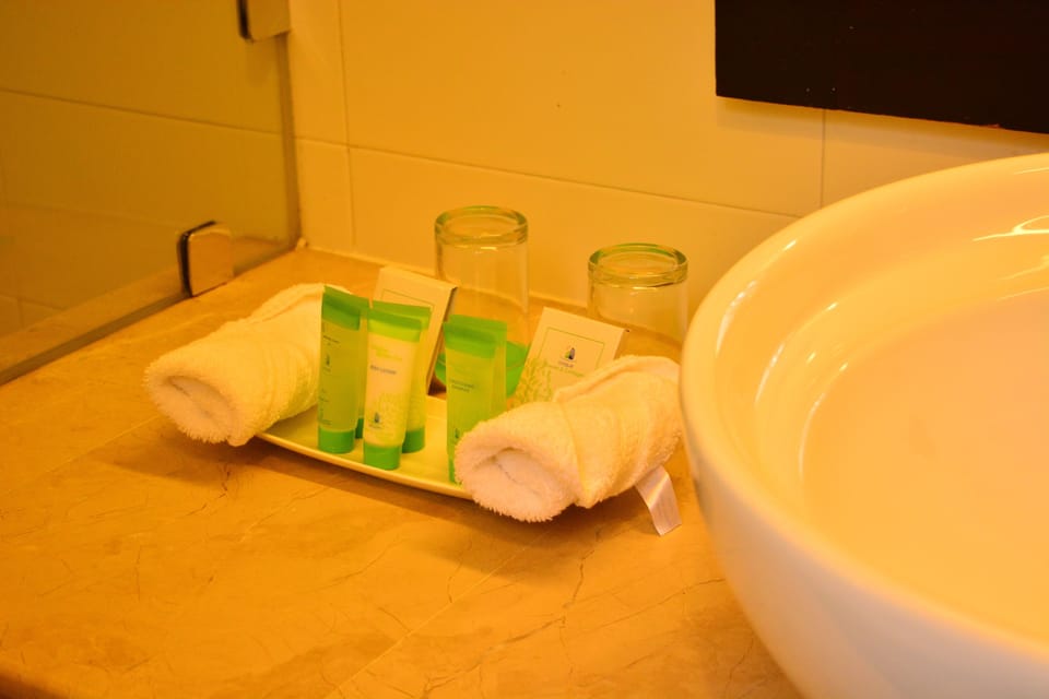 Deluxe Triple Room | Bathroom amenities | Combined shower/tub, free toiletries, hair dryer, bathrobes