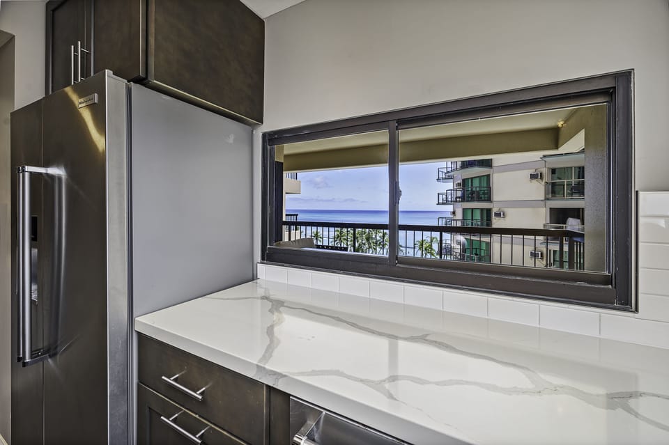 Ocean view from the kitchen