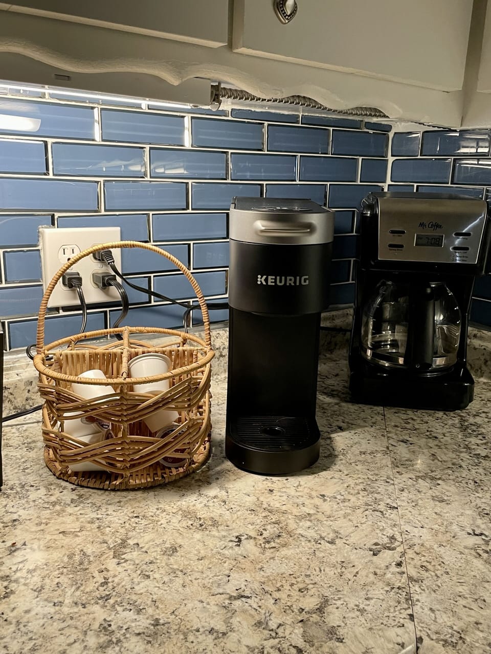 We supply coffee, tea and snacks. Drip coffee and k cups.