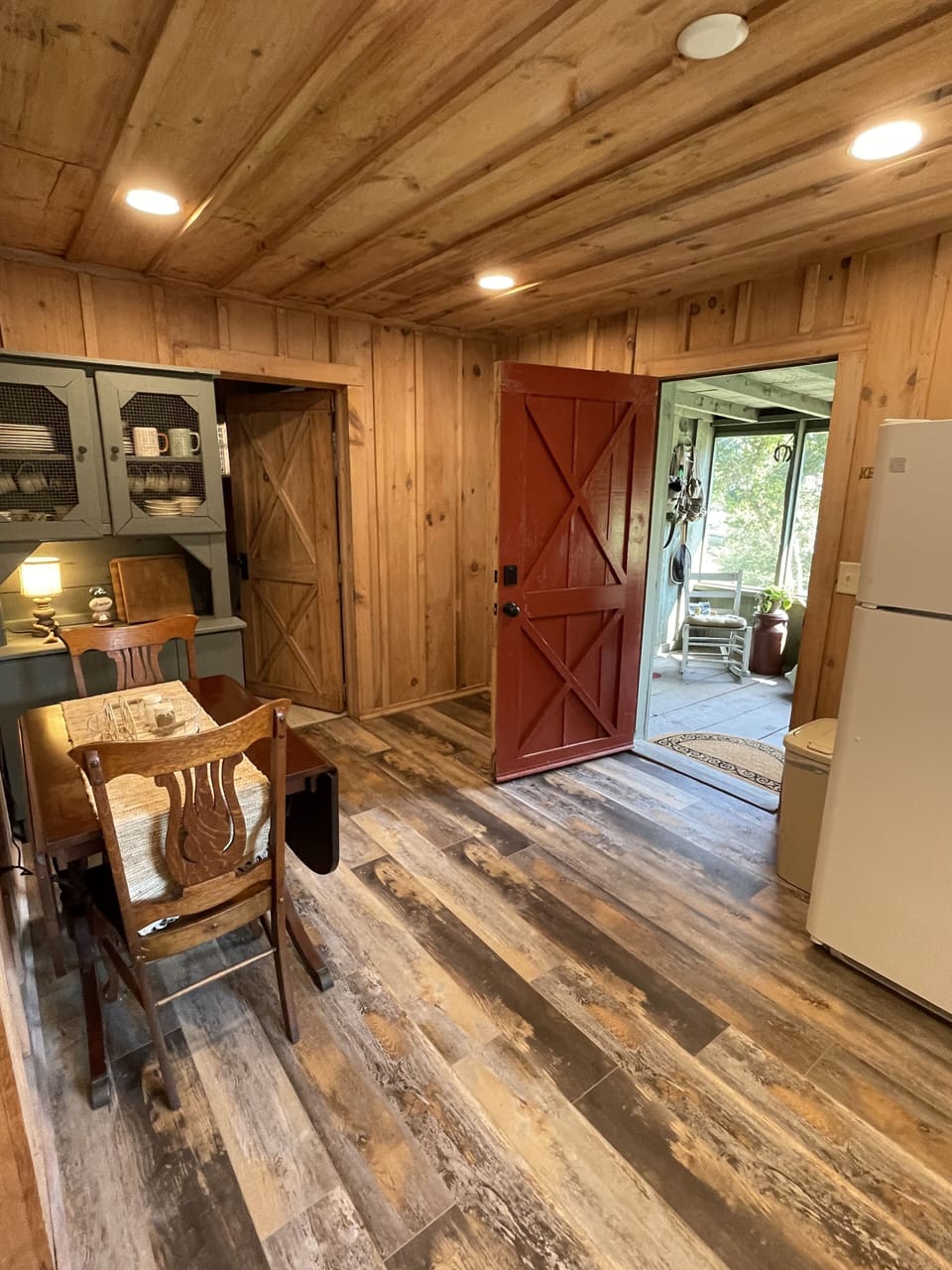 Kitchen table and view of the kitchen area