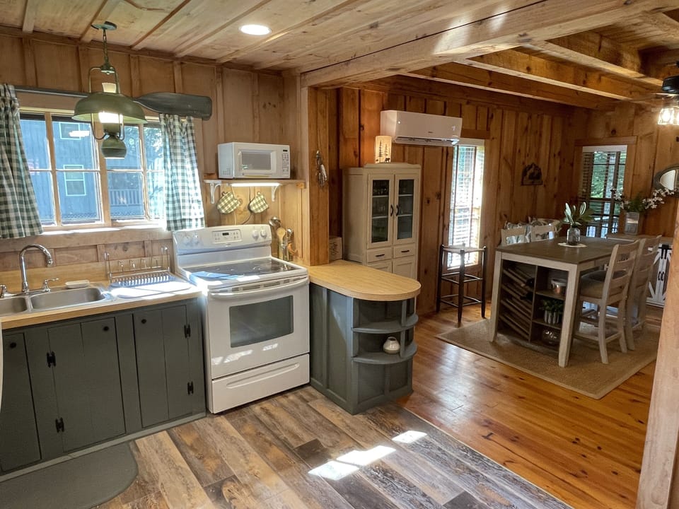 View from kitchen to dining area