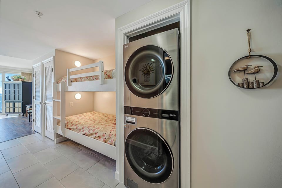 For your convenience, there is a washing machine and dryer located inside the unit for your use.