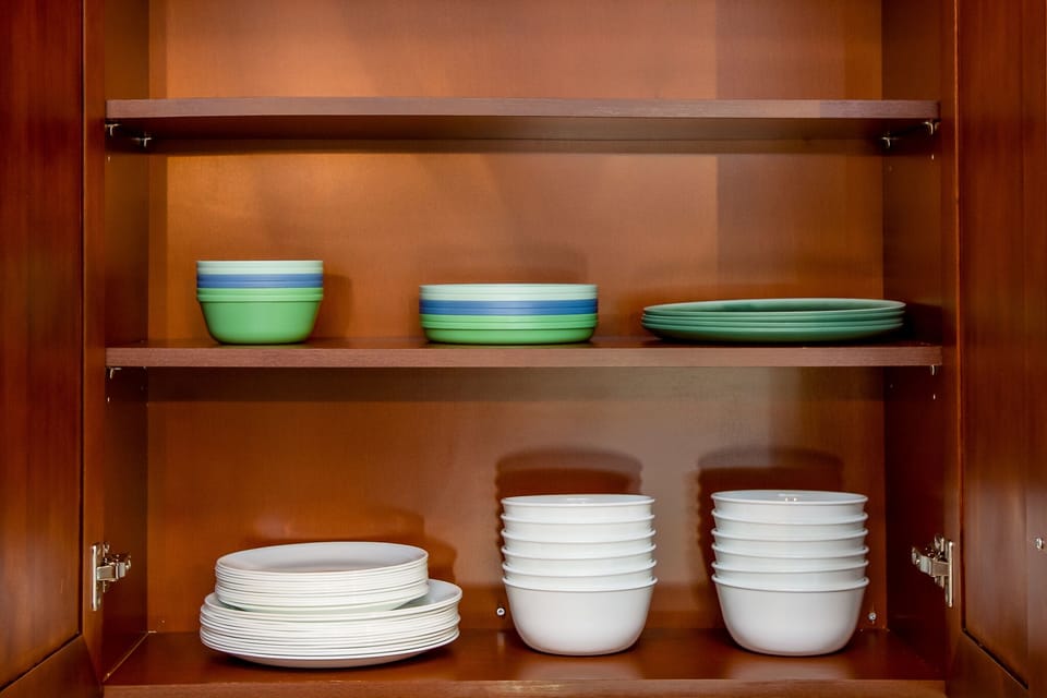 Plates and bowls for both adults and children.