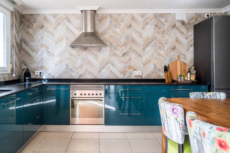 The kitchen was recently installed