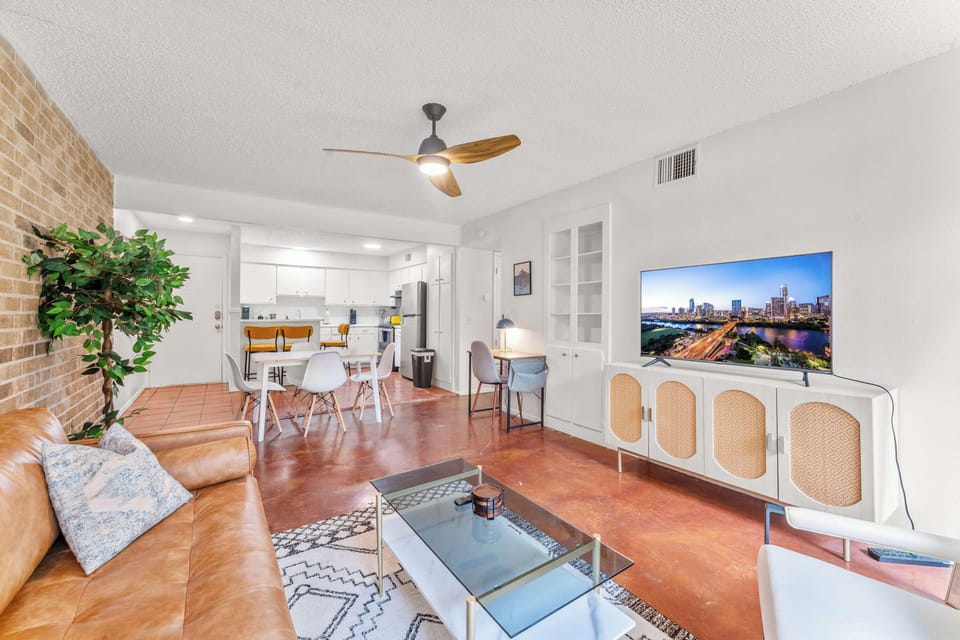 Living room and dining room