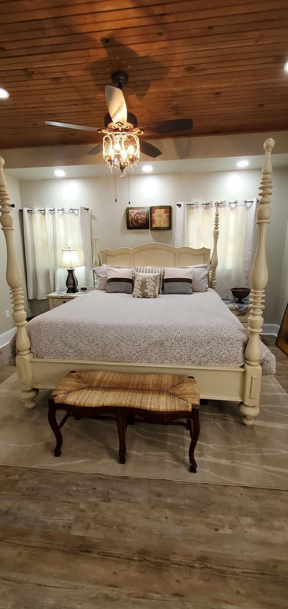 Primary bedroom with king bed