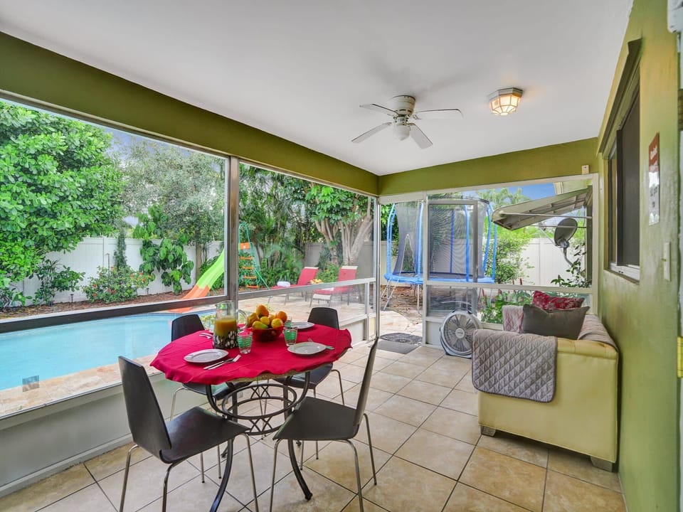 Our spacious home is complete with a private screened in patio to relax and unwind with your friends & family without the mosquitos