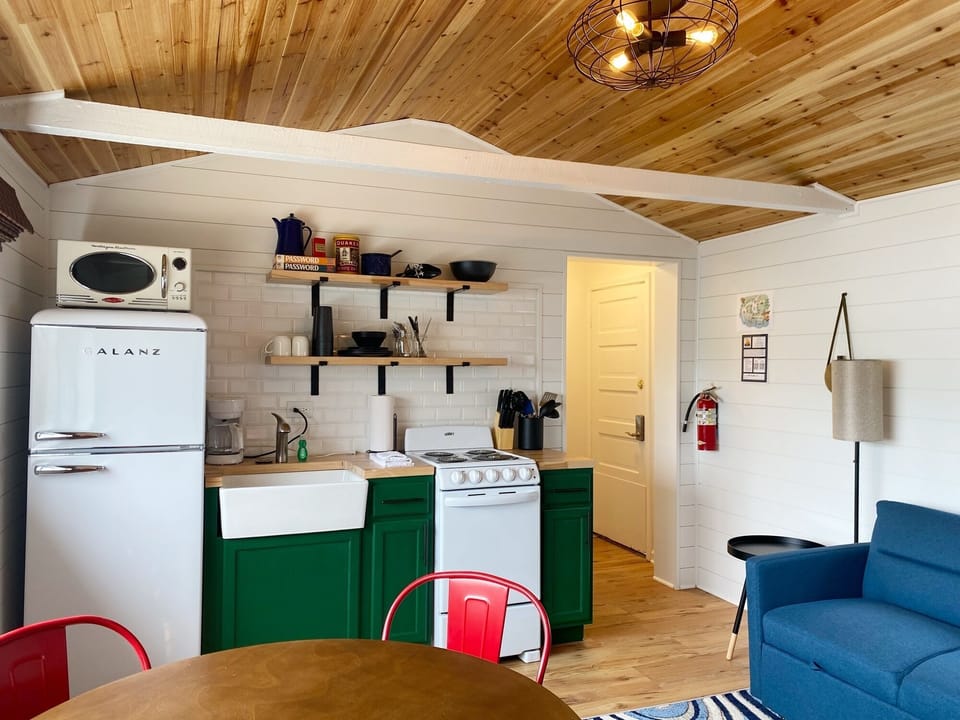 The newly renovated living and kitchen space.