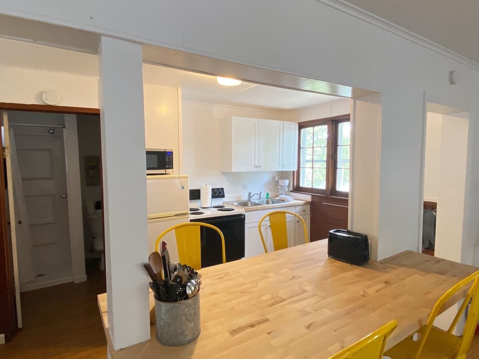 The small kitchenette is stocked with everything you need to cook great meals during your vacation.