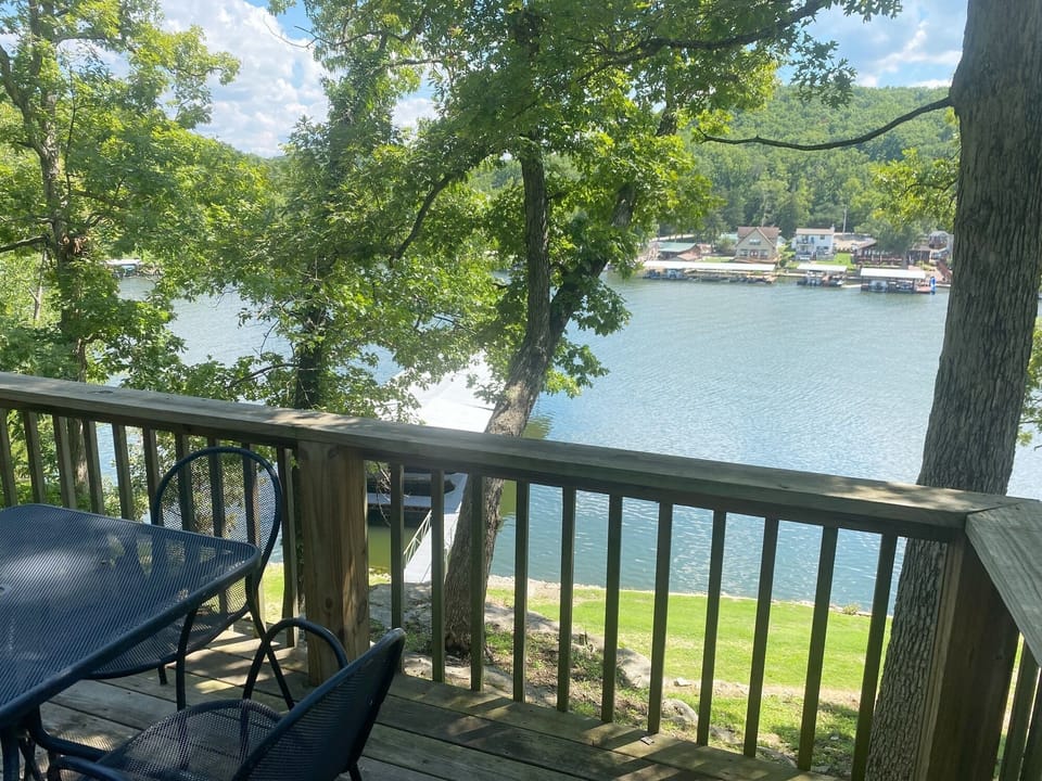 Lake views from the deck are what make this cabin amazing!