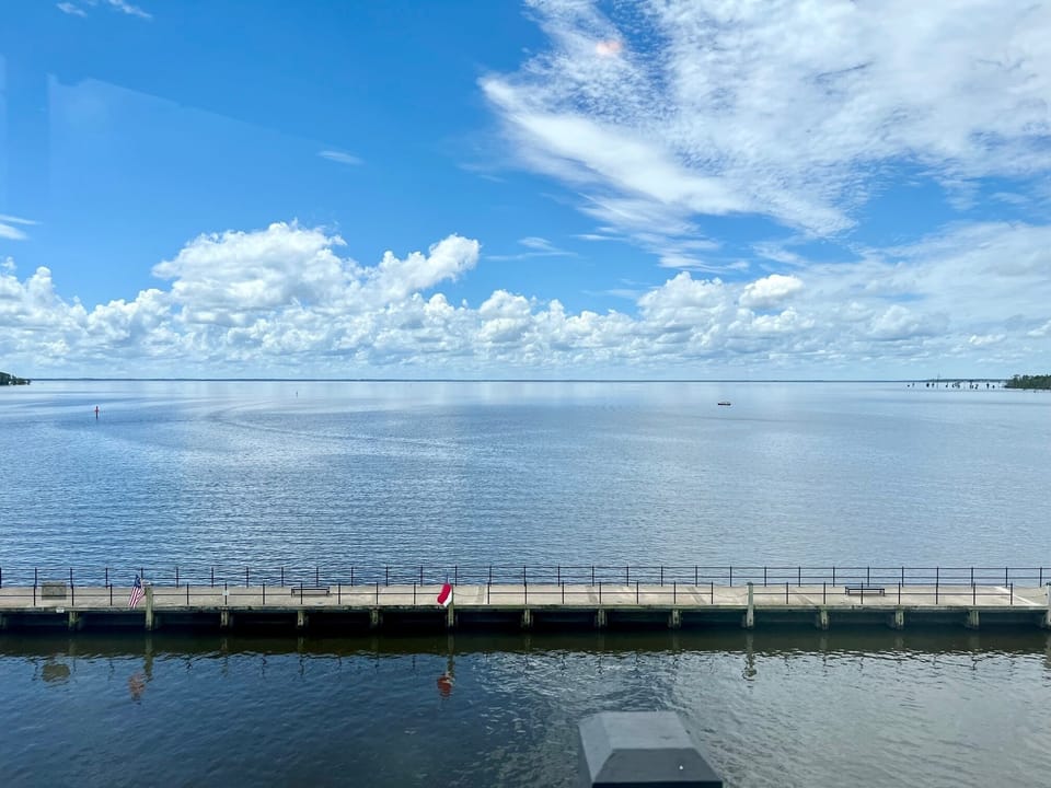 View of Edenton's water front from the top of the Historic Lighthouse