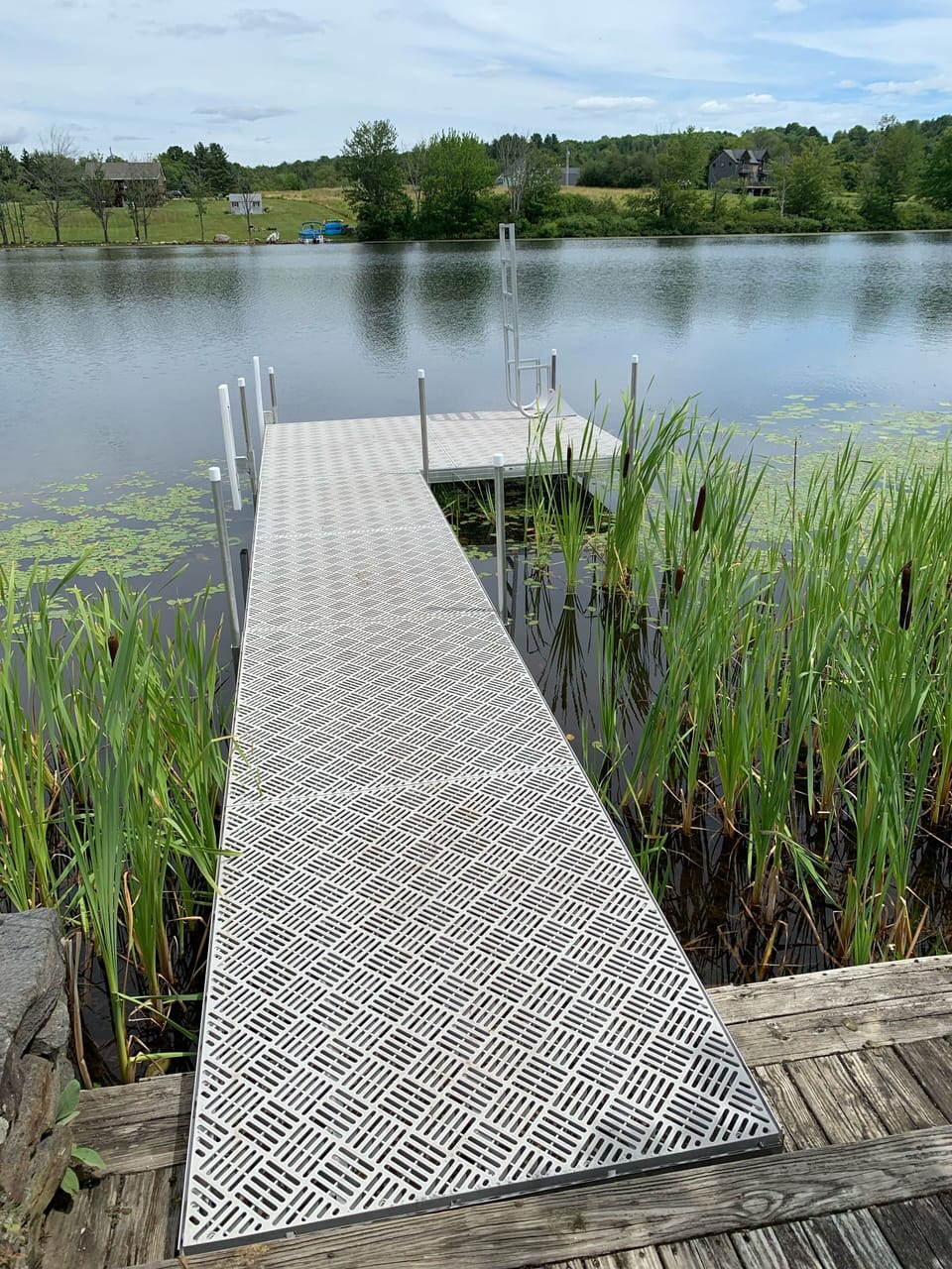 This is the brand new dock. The dock is a private dock on our property.