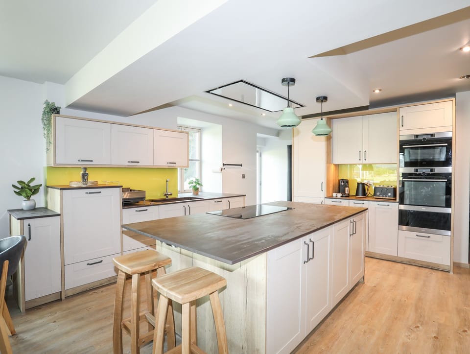 Fridge, dishwasher, electric kettle, toaster