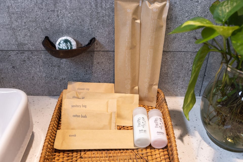 Shower, free toiletries, hair dryer, bathrobes
