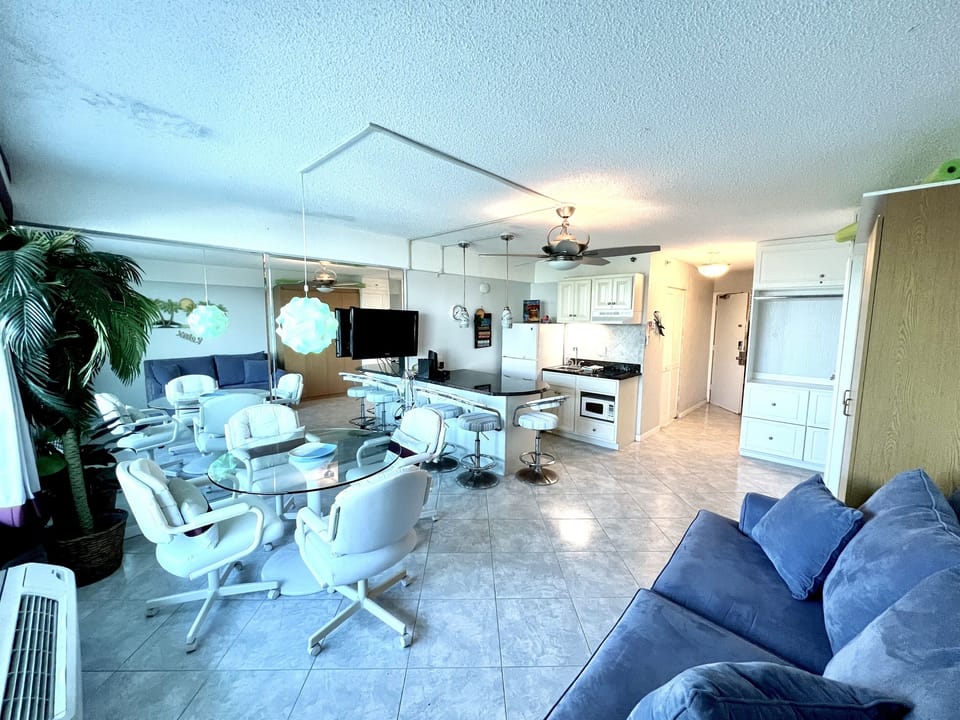 Enjoy cooking in our remodeled kitchenette, complete with a spacious full fridge.