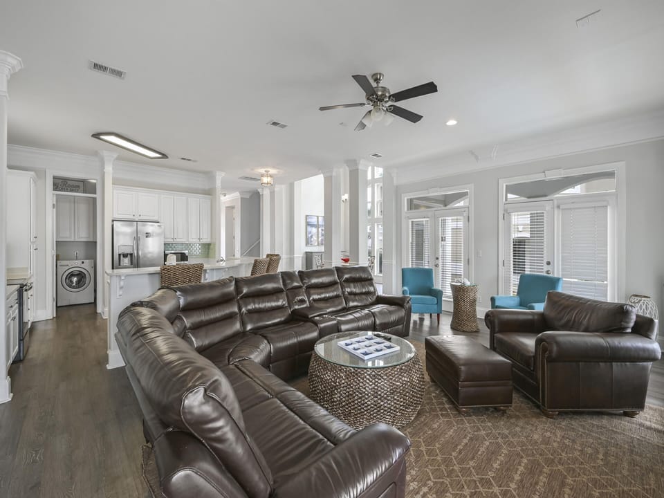 Luxury House, Multiple Beds, Balcony, Pool View | Living area | 50-inch flat-screen TV with cable channels, TV
