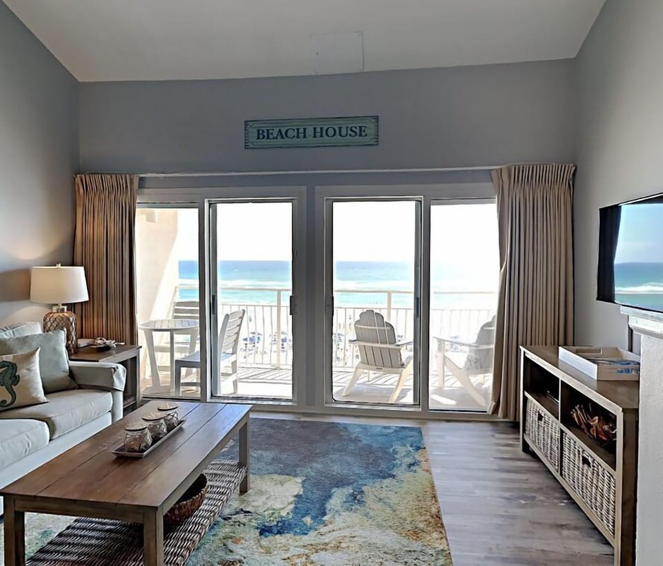 Condo, Multiple Beds, Balcony, Ocean View | Living area | TV