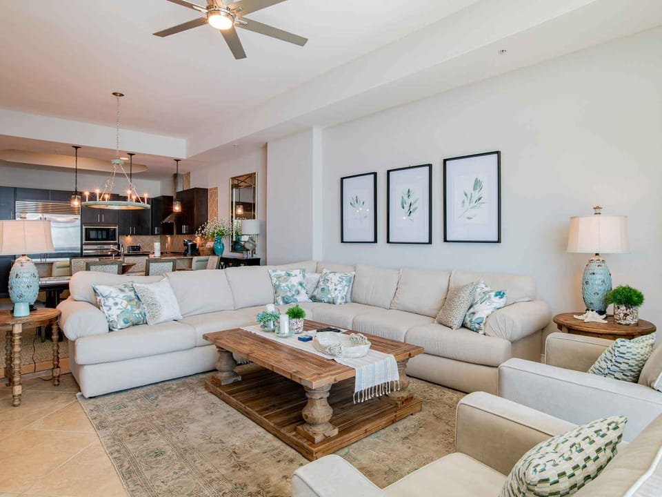 Condo, Multiple Beds, Balcony, Ocean View | Living area | TV