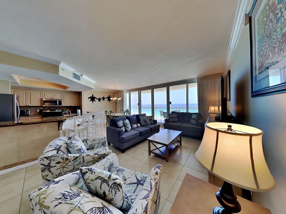 Condo, Multiple Beds, Balcony, Ocean View | Living area | TV