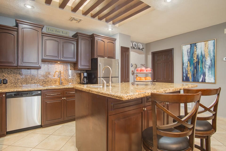 kitchen island with bar stools