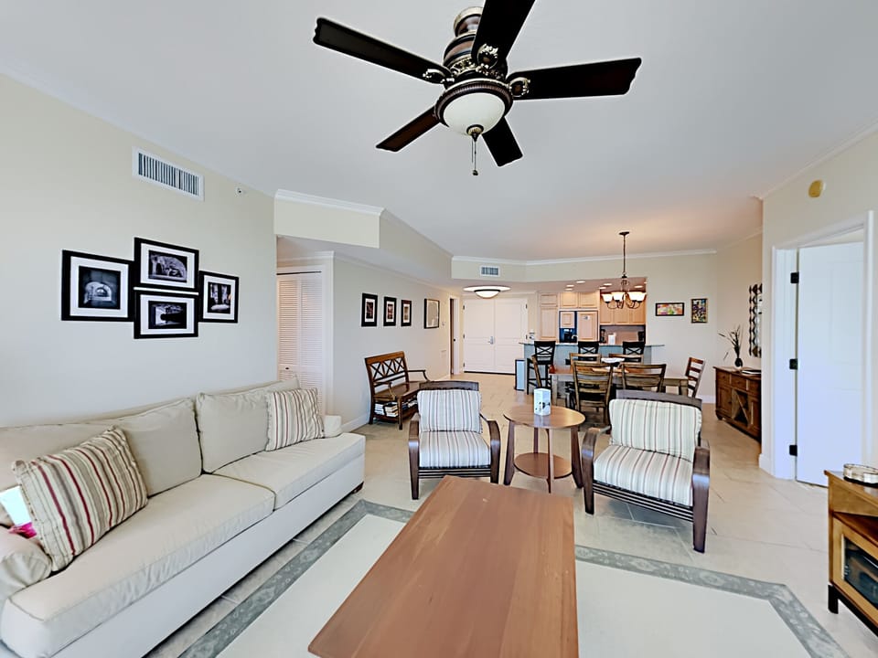 Condo, Multiple Beds, Balcony, Ocean View (#5-1403 - No Pets) | Living area | TV