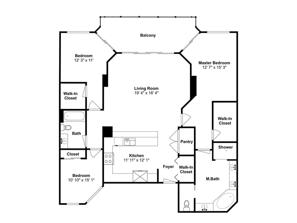 Condo, Multiple Beds, Balcony, Golf View (#705D - No Pets) | Floor plan