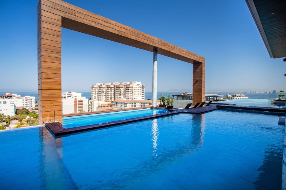 Infinity rooftop pool with breathtaking views
