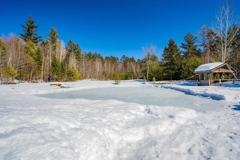 Spring fed Pond for skating in winter and swimming in summer