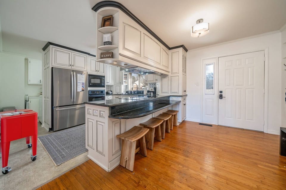 Updated Kitchen | All Kitchen Essentials | Roll Around Cooler | Barstools